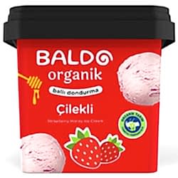 Baldo Organik Çilekli Ballı Dondurma 400g