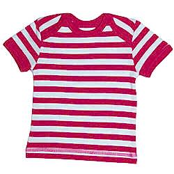 Canboli Organik Bebek Kısa Kollu T-shirt  Çizgili Fuşya  0-3 Ay 