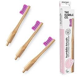 Humble Brush Ekolojik Bambu Değiştirilebilir 3 Başlıklı Diş Fırçası  Yumuşak  Lila 