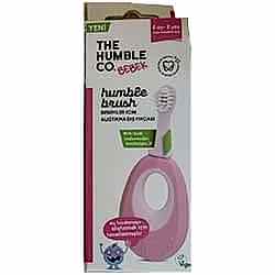Humble Brush Bitki Bazlı Bebek Alıştırma Diş Fırçası  6 Ay - 2 Yaş  Pembe 