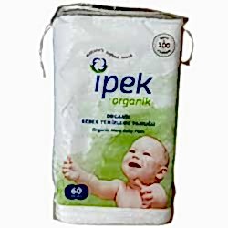 İpek Organik Bebek Temizleme Pamuğu 60 adet