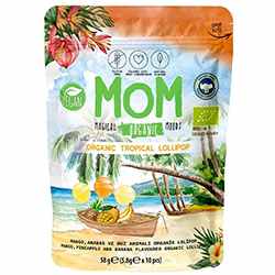 MOM Organik Lolipop Tropikal Meyveli Şeker 10 adet