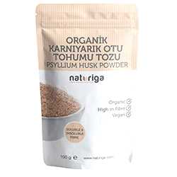 Naturiga Organik Psyllium Husk Karnıyarık Otu Tohumu Tozu 100g