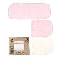 OrganicKid Organik Çok Amaçlı Bez  Lif  Ağız ve Ter Bezi   3 Adet  Pembe - Ekru - Pembe 