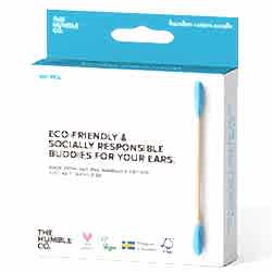 The Humble Bambu Pamuk Kulak Temizleme Çubuğu  Mavi  100 Adet