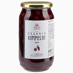 Yerlim Organik Vişne Kompostosu 1000ml  Cam Kavanoz 